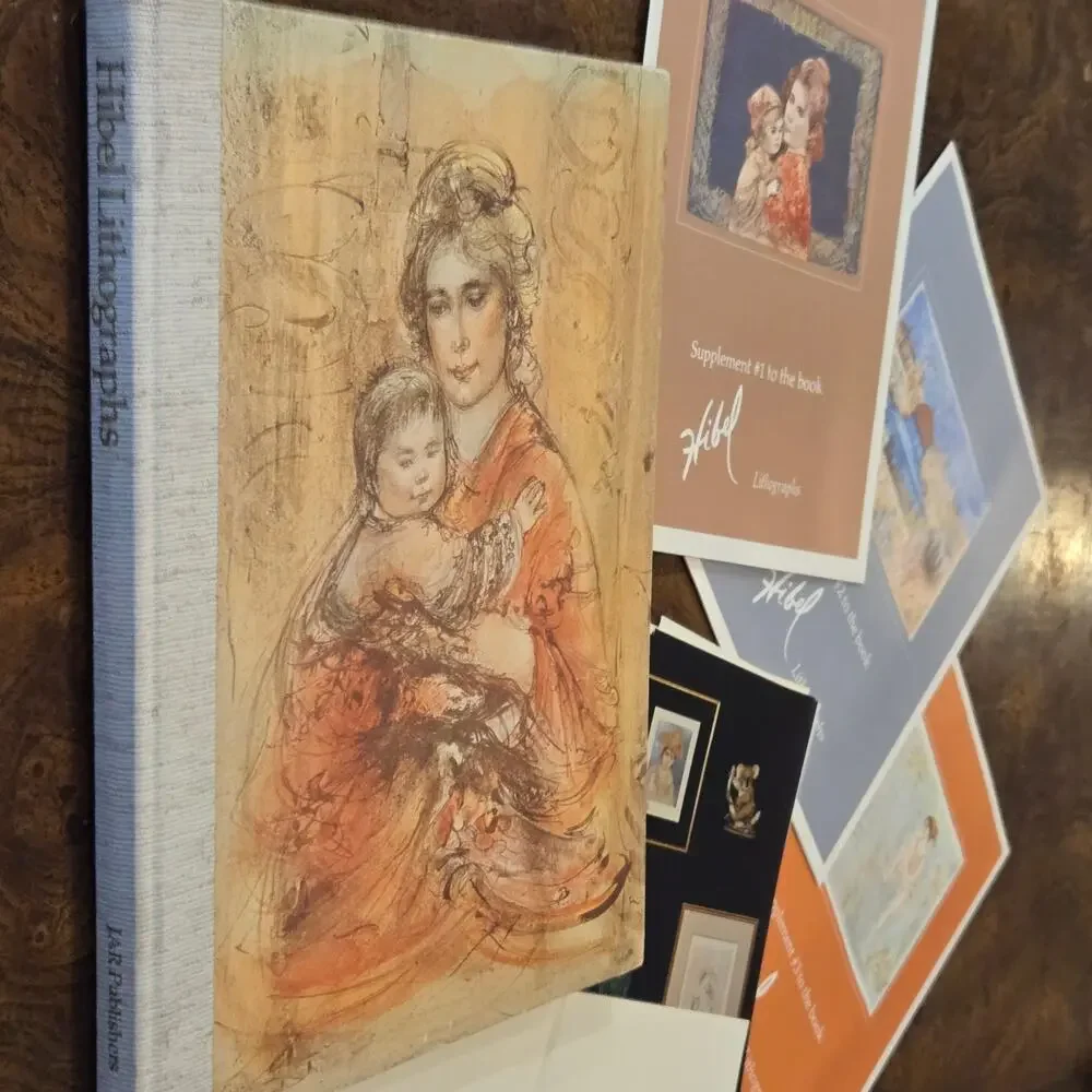 1977 Edna Hibel Lithographs First Edition Book 3 Catalogs 6 Prints Folio Set
